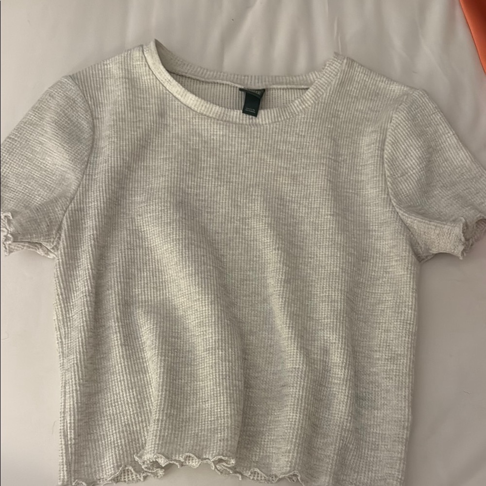 Women's Gray Ribbed Top